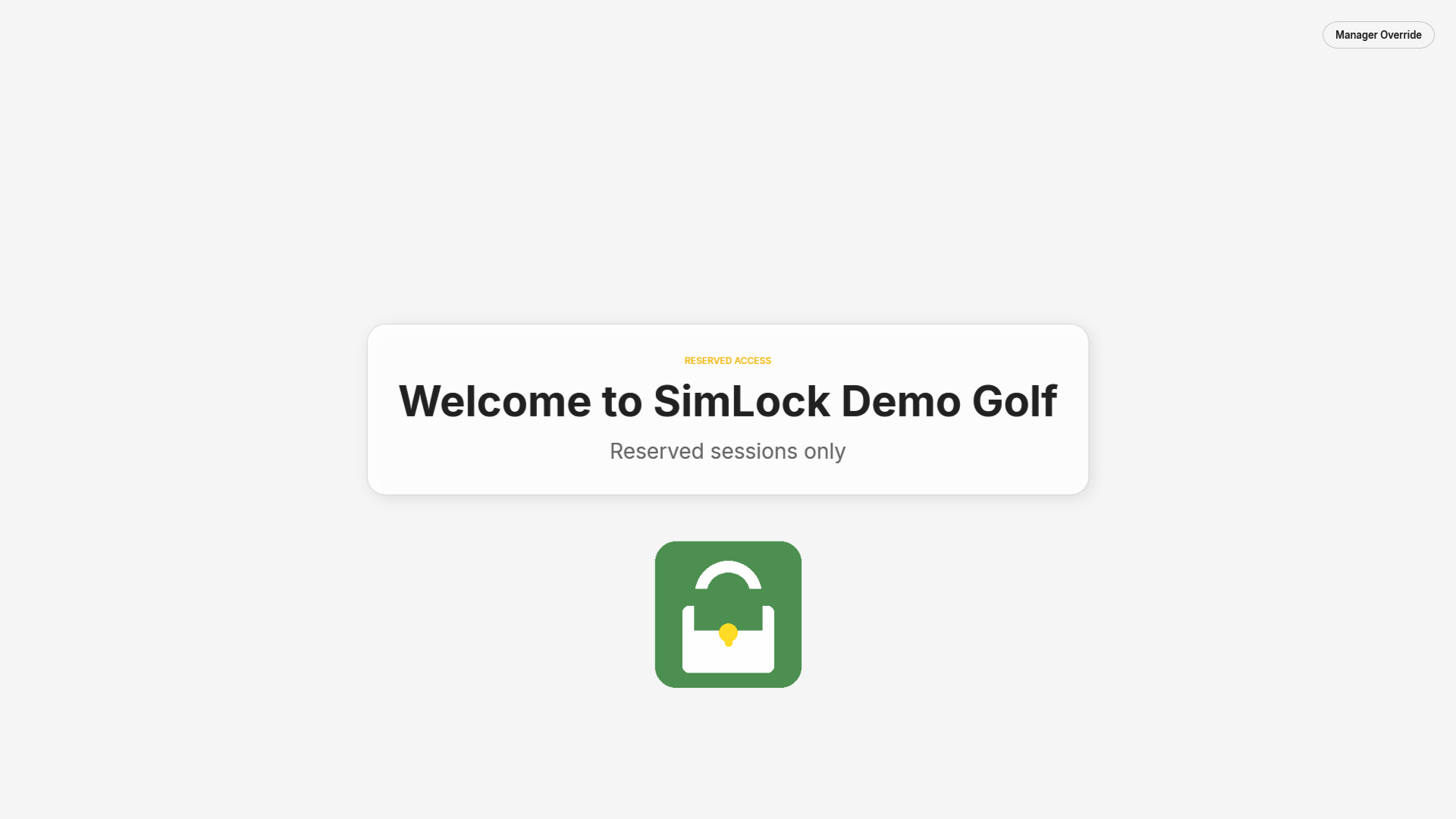 Idle screen for reserved access between bookings