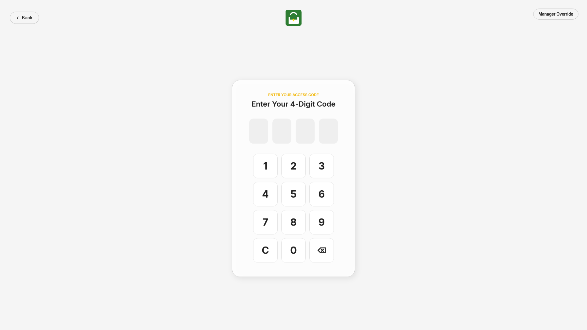 PIN entry keypad for returning golfers